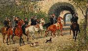 John Arsenius Riders at Uppsala Castle Germany oil painting artist